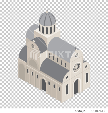 3D Isometric Flat  Illustration of Croatia National Symbols. Item 2 136407617