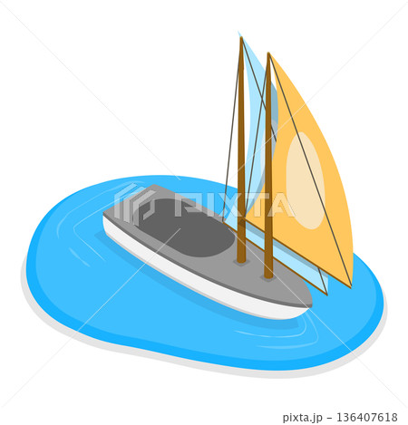 3D Isometric Flat  Illustration of Croatia National Symbols. Item 1 136407618