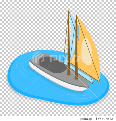 3D Isometric Flat  Illustration of Croatia National Symbols. Item 1 136407618