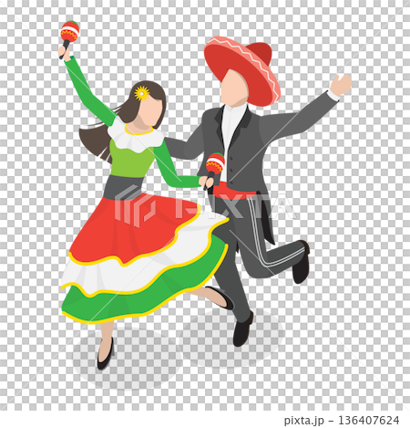 3D Isometric Flat  Illustration of Latin America. Item 1 136407624