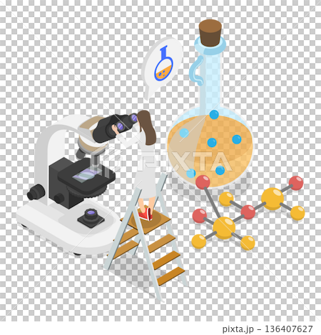 3D Isometric Flat  Illustration of Laboratory Exploration. Item 1 136407627