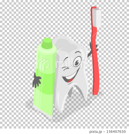 3D Isometric Flat  Illustration of Dental Care. Item 7 136407630