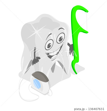 3D Isometric Flat Illustration of Dental Care. Item 6 3D Isometric Flat Illustration of Dental Care. Item 6 136407631