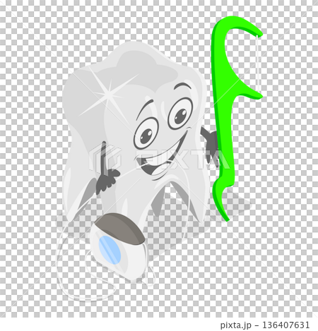 3D Isometric Flat  Illustration of Dental Care. Item 6 136407631