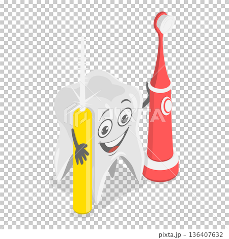 3D Isometric Flat  Illustration of Dental Care. Item 5 136407632