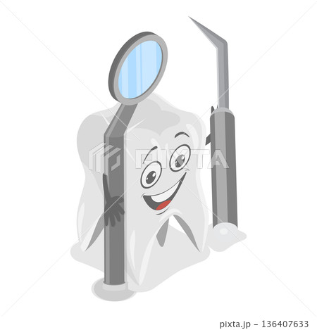 3D Isometric Flat Illustration of Dental Care. Item 4 3D Isometric Flat Illustration of Dental Care. Item 4 136407633