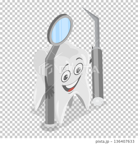 3D Isometric Flat  Illustration of Dental Care. Item 4 136407633