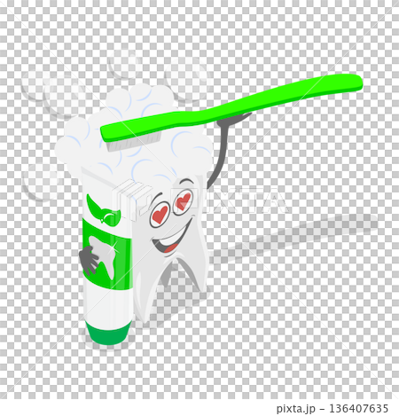 3D Isometric Flat  Illustration of Dental Care. Item 2 136407635