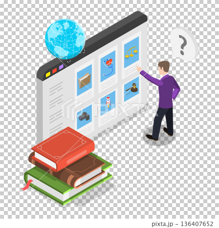 3D Isometric Flat Illustration of Opportunities, Personalized Learning Path. Item 2 3D Isometric Flat Illustration of Opportunities, Personalized Learning Path. Item 2 136407652