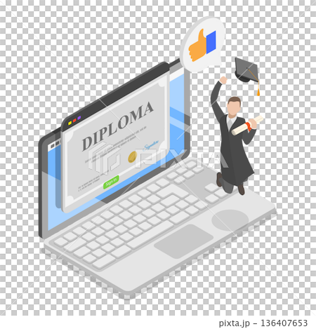 3D Isometric Flat  Illustration of Opportunities, Personalized Learning Path. Item 1 136407653