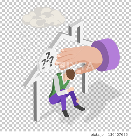 3D Isometric Flat Illustration of FOMO stands for Fear of Missing Out. Item 1 3D Isometric Flat Illustration of FOMO stands for Fear of Missing Out. Item 1 136407656