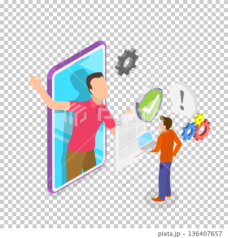 3D Isometric Flat Illustration of Health Insurance. Item 3 3D Isometric Flat Illustration of Health Insurance. Item 3 136407657
