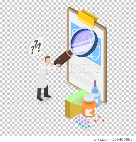 3D Isometric Flat Illustration of Brain Neurological Health. Item 1 3D Isometric Flat Illustration of Brain Neurological Health. Item 1 136407665