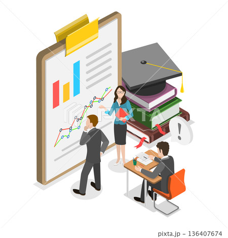3D Isometric Flat  Illustration of Path to Enlightenment. Item 1 136407674