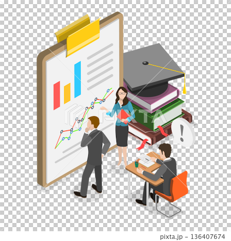 3D Isometric Flat  Illustration of Path to Enlightenment. Item 1 136407674