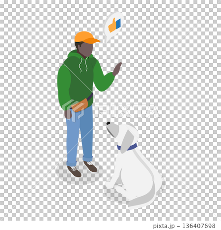 3D Isometric Flat Illustration of Pet Lovers. Item 8 3D Isometric Flat Illustration of Pet Lovers. Item 8 136407698