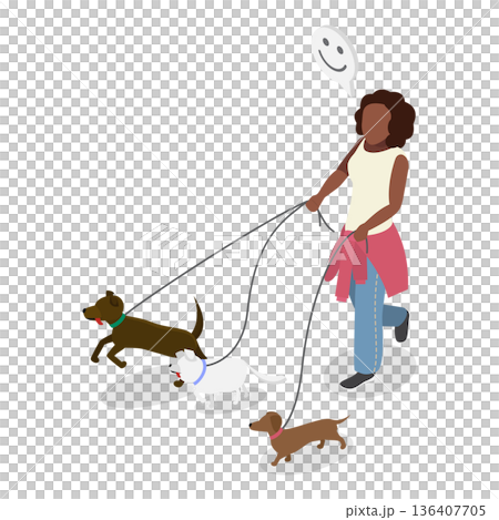 3D Isometric Flat Illustration of Pet Lovers. Item 1 3D Isometric Flat Illustration of Pet Lovers. Item 1 136407705