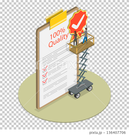3D Isometric Flat Illustration of Quality Management. Item 3 3D Isometric Flat Illustration of Quality Management. Item 3 136407706