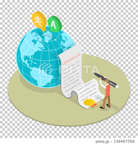3D Isometric Flat  Illustration of Quality Management. Item 1 136407708