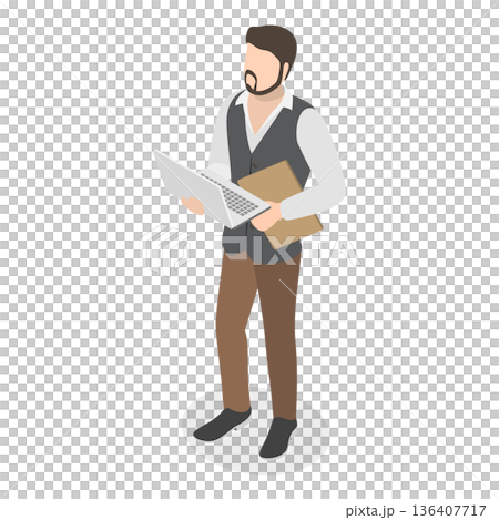 3D Isometric Flat  Illustration of Teachers. Item 1 136407717