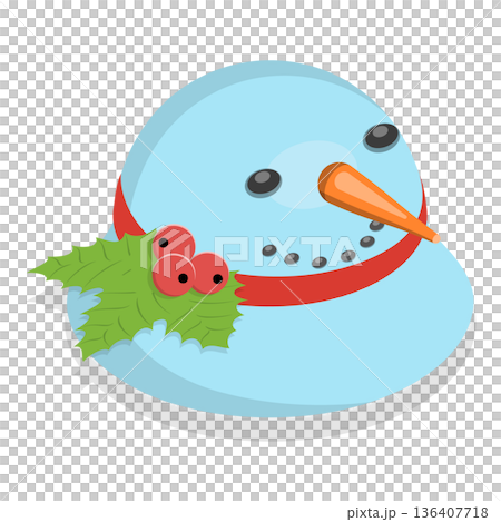 3D Isometric Flat  Illustration of Christmas Holiday Hats. Item 4 136407718