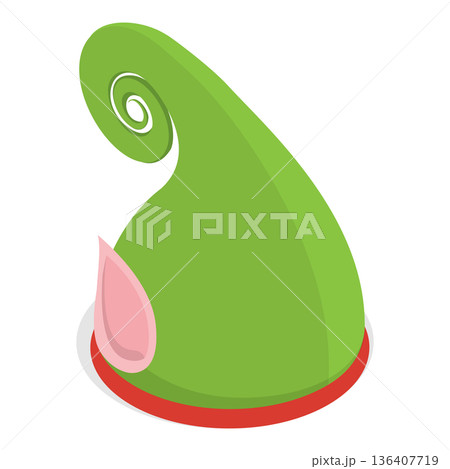 3D Isometric Flat  Illustration of Christmas Holiday Hats. Item 3 136407719