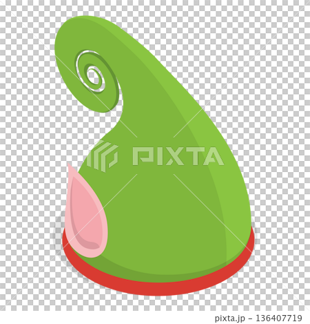 3D Isometric Flat  Illustration of Christmas Holiday Hats. Item 3 136407719