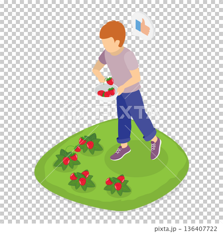 3D Isometric Flat  Illustration of Happy Children Havin Fun. Item 4 136407722
