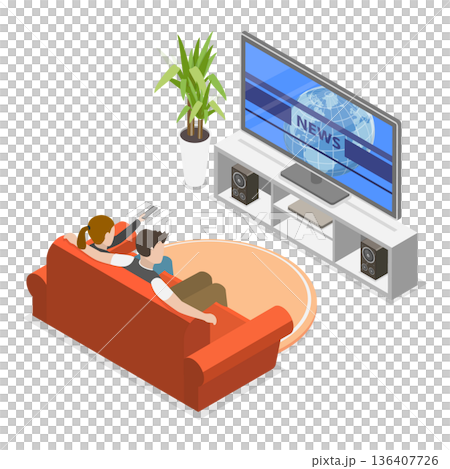 3D Isometric Flat Illustration of Happy Family Having Fun. Item 3 3D Isometric Flat Illustration of Happy Family Having Fun. Item 3 136407726