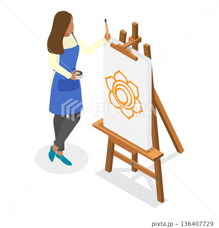 3D Isometric Flat Illustration of Creative Psychotherapy. Item 3 3D Isometric Flat Illustration of Creative Psychotherapy. Item 3 136407729