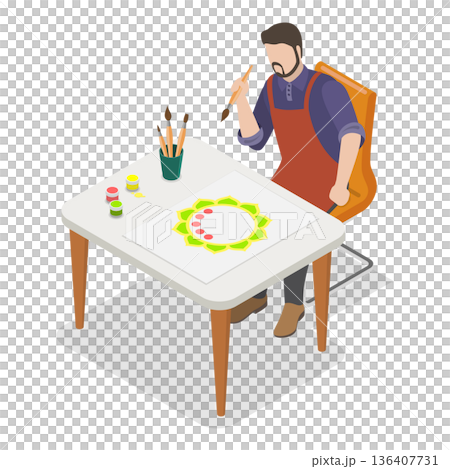 3D Isometric Flat Illustration of Creative Psychotherapy. Item 1 3D Isometric Flat Illustration of Creative Psychotherapy. Item 1 136407731