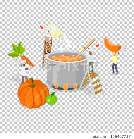 3D Isometric Flat Illustration of Cooking Classes. Item 2 3D Isometric Flat Illustration of Cooking Classes. Item 2 136407737