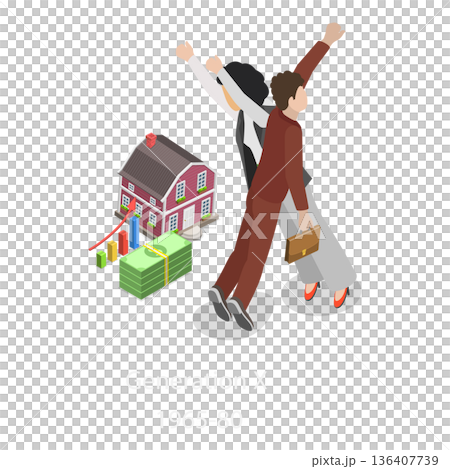 3D Isometric Flat  Illustration of Generations Comparison. Item 4 136407739