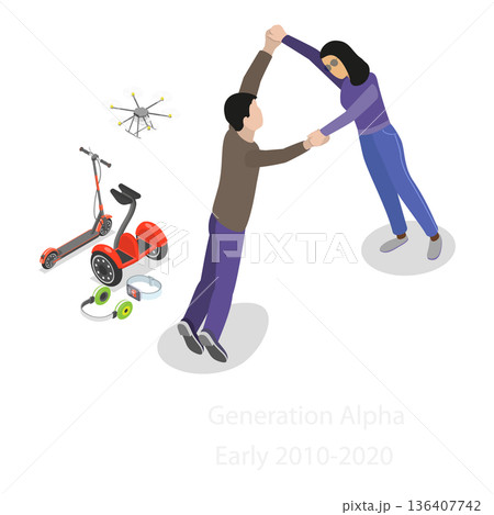 3D Isometric Flat Illustration of Generations Comparison. Item 1 3D Isometric Flat Illustration of Generations Comparison. Item 1 136407742