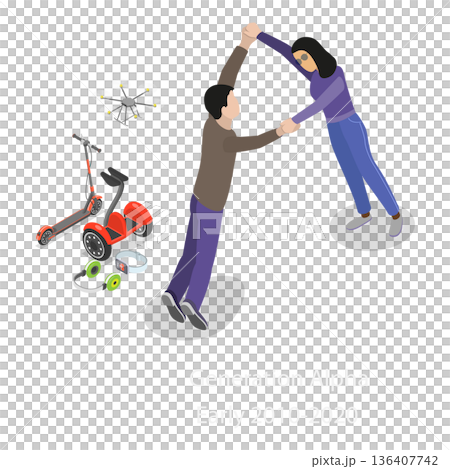 3D Isometric Flat  Illustration of Generations Comparison. Item 1 136407742