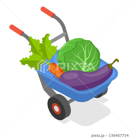 3D Isometric Flat Illustration of Home Garden. Item 1 3D Isometric Flat Illustration of Home Garden. Item 1 136407754