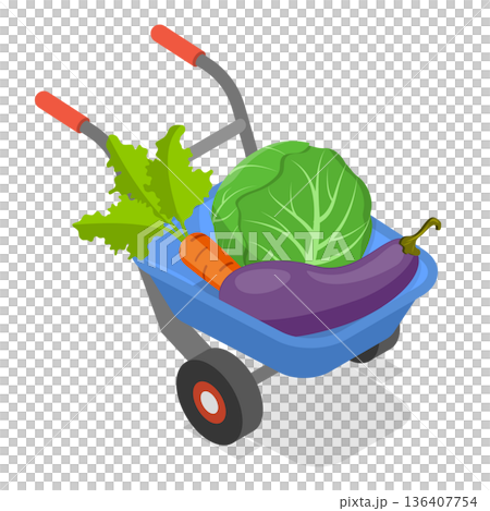 3D Isometric Flat Illustration of Home Garden. Item 1 3D Isometric Flat Illustration of Home Garden. Item 1 136407754