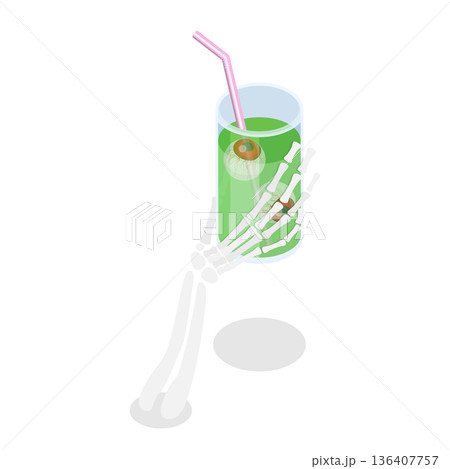 3D Isometric Flat  Illustration of Halloween Drinks. Item 3 136407757