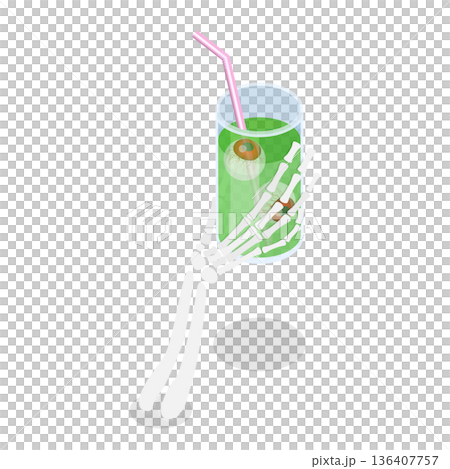 3D Isometric Flat  Illustration of Halloween Drinks. Item 3 136407757