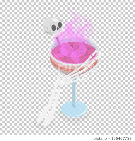 3D Isometric Flat  Illustration of Halloween Drinks. Item 2 136407758