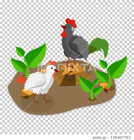 3D Isometric Flat Illustration of Gardening and Farming Approaches. Item 4 3D Isometric Flat Illustration of Gardening and Farming Approaches. Item 4 136407763