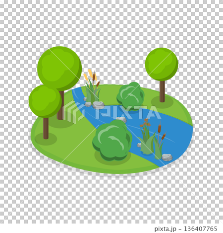 3D Isometric Flat  Illustration of Gardening and Farming Approaches. Item 2 136407765