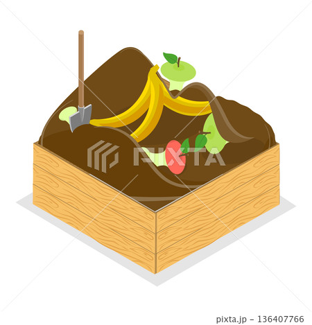 3D Isometric Flat  Illustration of Gardening and Farming Approaches. Item 1 136407766