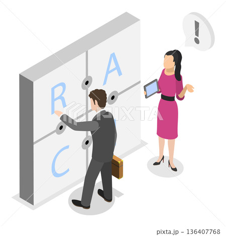 3D Isometric Flat  Illustration of Key Performance Indicators. Item 2 136407768