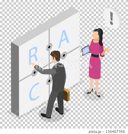 3D Isometric Flat  Illustration of Key Performance Indicators. Item 2 136407768