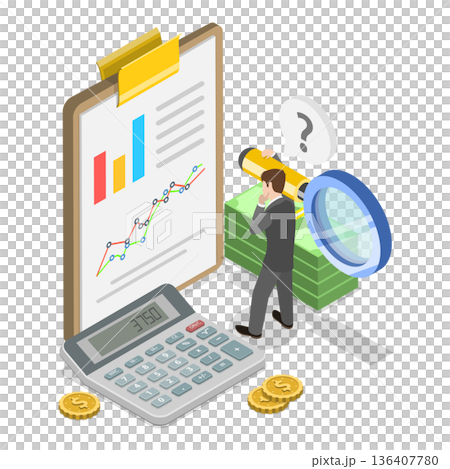 3D Isometric Flat Illustration of Customer Relationship Management. Item 2 3D Isometric Flat Illustration of Customer Relationship Management. Item 2 136407780