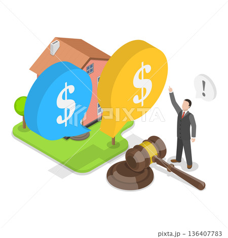 3D Isometric Flat  Illustration of Real Estate. Item 2 136407783