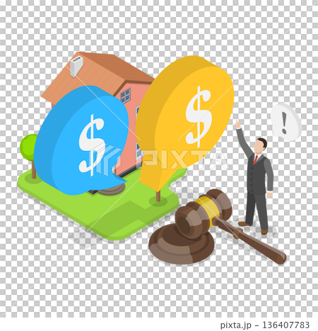 3D Isometric Flat  Illustration of Real Estate. Item 2 136407783