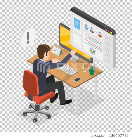 3D Isometric Flat  Illustration of Secure Environment for Children. Item 3 136407785