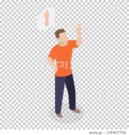 3D Isometric Flat  Illustration of Hand Gestures Set. Item 4 136407788